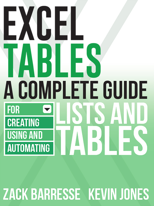 Title details for Excel Tables by Zack Barresse - Wait list